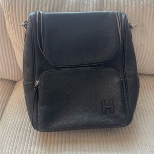 Black Leather Backpack